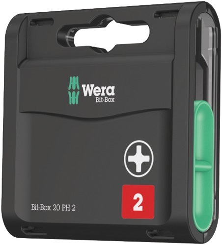 WERA 5057750001 Bitgroßpackung  1/4 Zoll PH 2 Länge 25 mm DIN 3126,20tlg