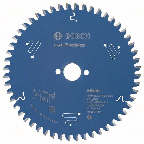 BOSCH 2608644094 Kreissägeblatt EXPERT for Aluminium Außen-Ø 160 mm Zähnezahl 52