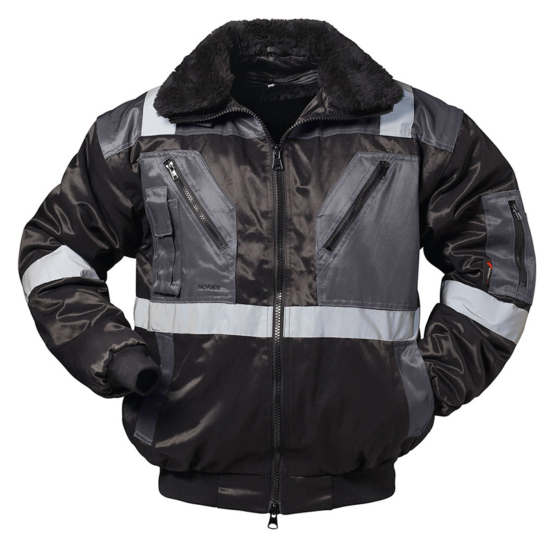 Gr .L (54/56) *KIRKENES* PILOTJACKE MIT REFLEXSTREIFEN schwarz *KIRKENES* PILOT