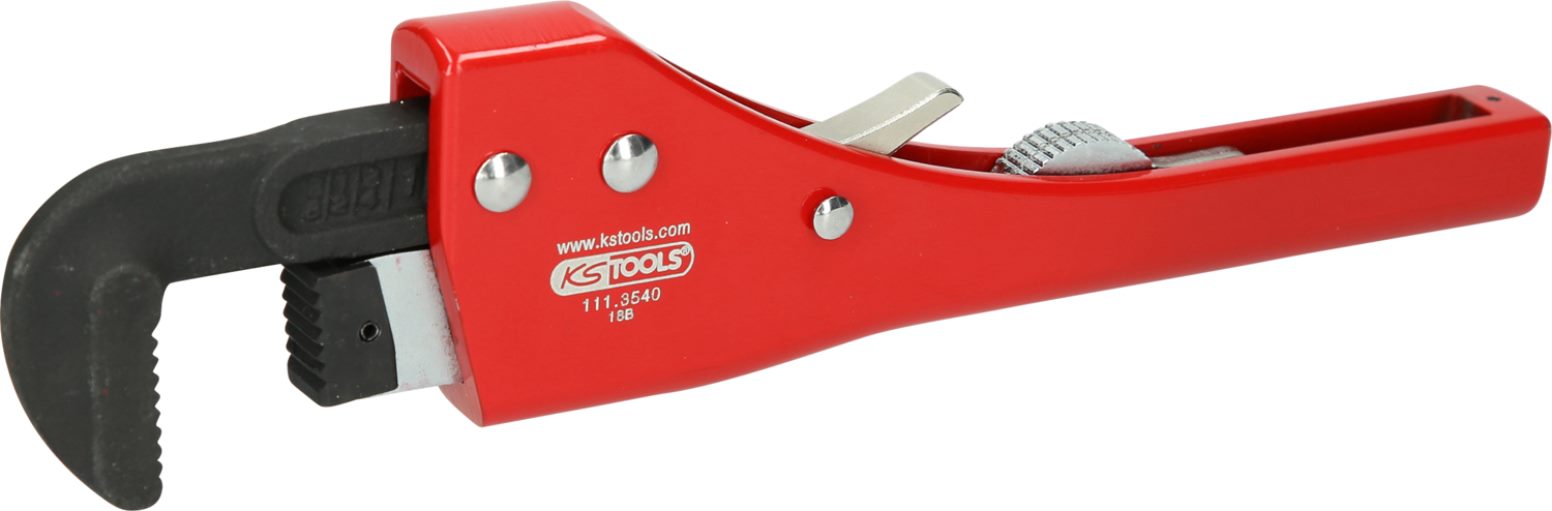KS TOOLS 111.3540 Einhand-Ratschen-Rohrzange mit verstellbarem Kopf