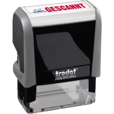 trodat Textstempel Printy 4912 128725 GESCANNT 47x18mm blau/rot