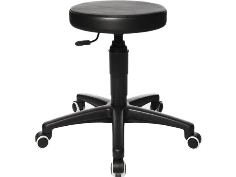 TOPSTAR 72270D10H Drehhocker Tec 70 mit Rollen Kunstleder-Hochpolster schwarz Si