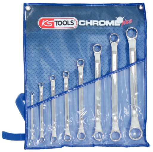 KS Tools 518.3120 CHROMEplus Doppel-Ringschlüssel-Satz, gekröpft, 6-tlg.