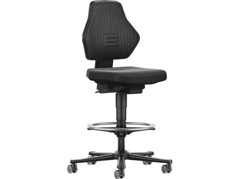 BIMOS 9071-SP01-807 Arbeitsdrehstuhl Air Flow Rollen + Fußring Supertec-Gewebe s
