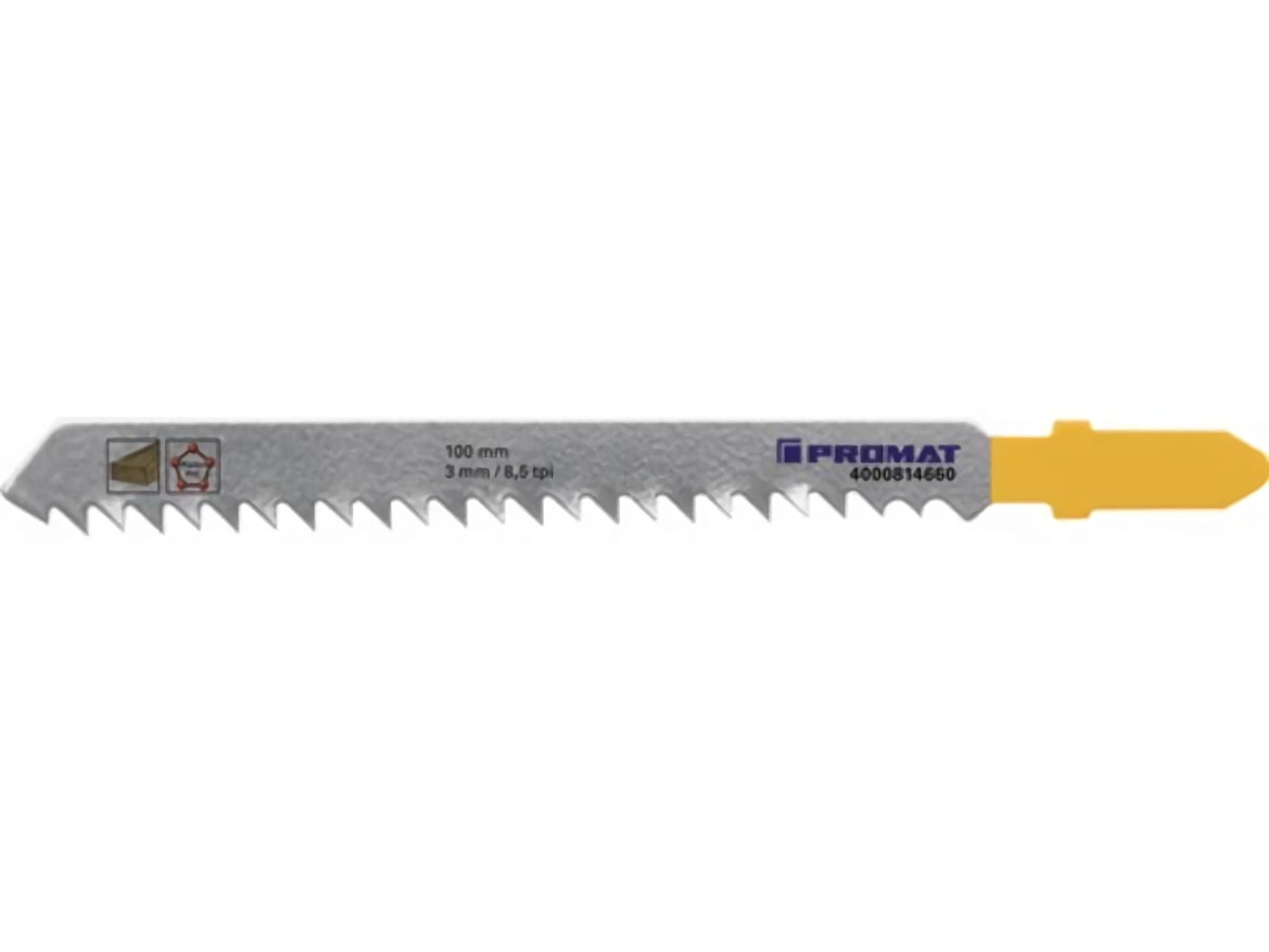PROMAT  Stichsägeblatt  Gesamtlänge 100 mm Zahnteilung 3 mm Stärke 1,27 mm HCS