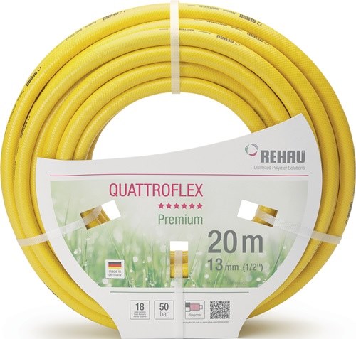 REHAU 10092411025 Wasserschlauch Quattroflex Länge 25 m Innen-Ø 13 mm Außen-Ø 18