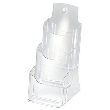 SIGEL Tischprospekthalter LH133 für DIN lang 3Fächer Arcyl glasklar