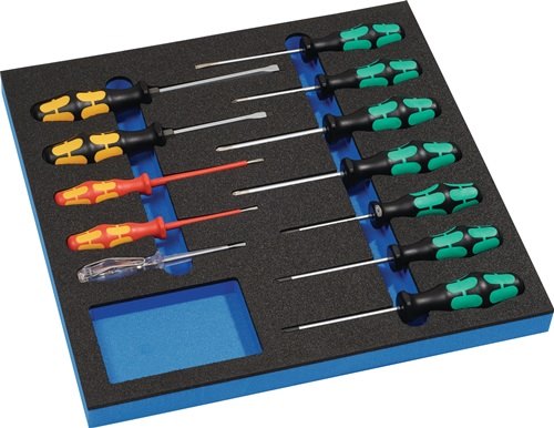 WERA S4000871288 Werkzeugmodul  12-teilig 2/3-Modul Schlitz / PH / PZD / TORX