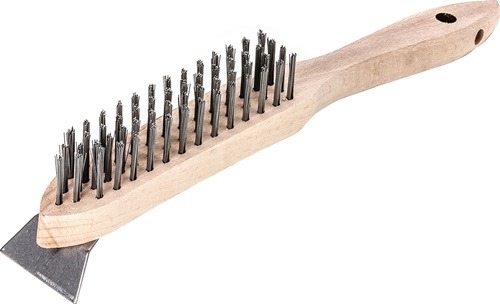 LESSMANN 120401 Drahtbürste mit Schaber  Länge 290 mm 0,35 mm Stahldraht glatt 4