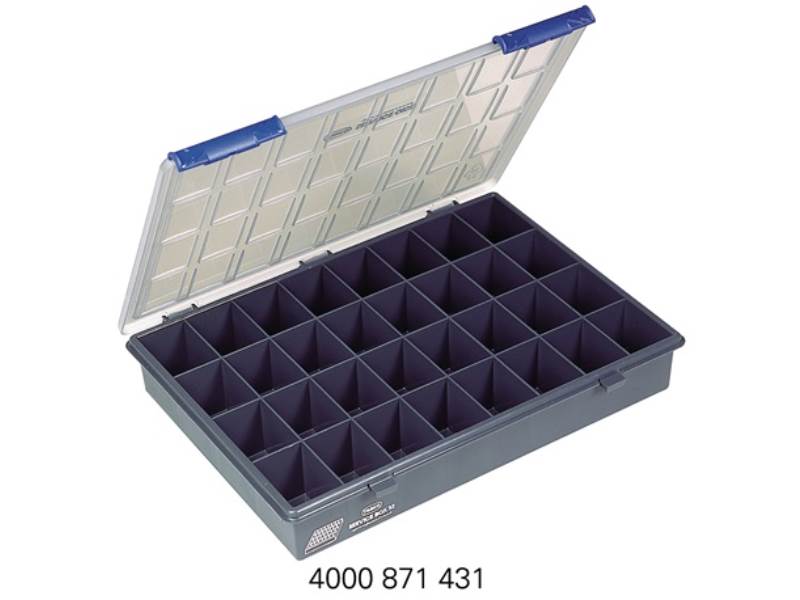 RAACO 136181 Sortimentskasten  B338xT261xH57mm 32 Fächer transparent dunkelblau