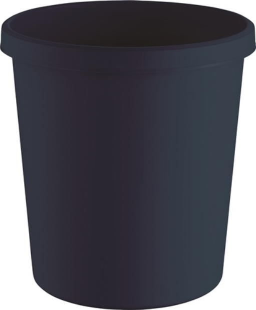 HELIT H6405895 Papierkorb  18 l H331xØ315 mm mit Griffrand Kunststoff schwarz