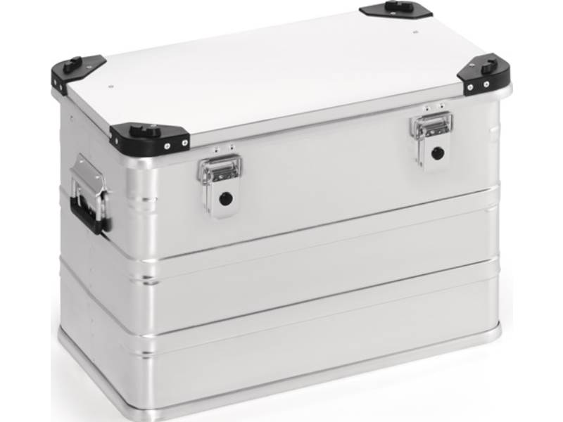 Aluminiumbox L582xB385xH410mm 76 l mit Klappverschluss und Stapelecken