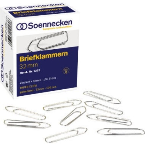 Soennecken Briefklammer 1352 32mm verzinkt 100 St./Pack.
