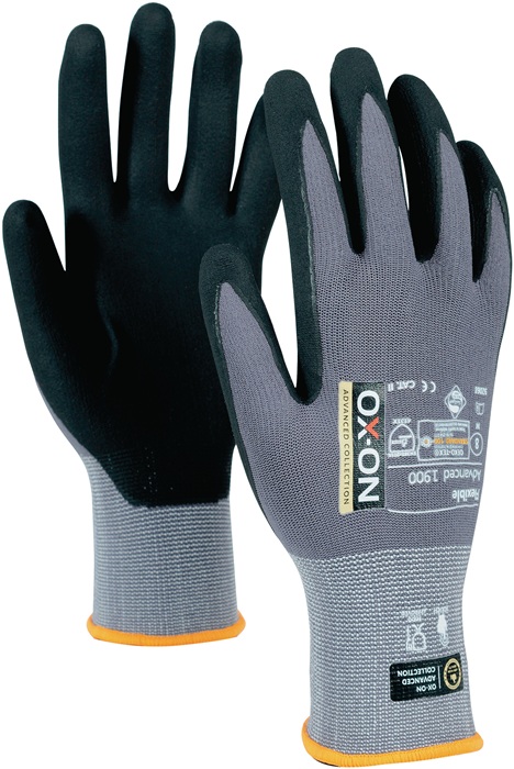 OX-ON 92069 Handschuhe Flexible Advanced 1900 Größe 9 schwarz/hellgrau EN388 EN4