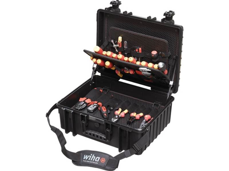 WIHA 40523 Werkzeugsortiment  80-teilig im Schutzkoffer für Elektriker