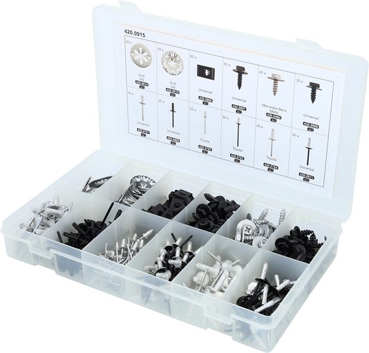 KS Tools 420.0915 Befestigungs-Clip-Satz - Schnellverschluss, 400-tlg.