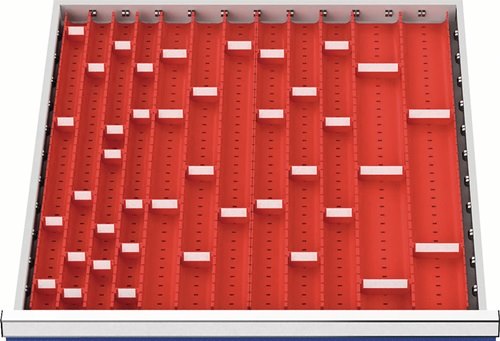 130A Muldeneinsatz-Set  Fronthöhe 50 - 75 mm für Schrankbreite 600 mm 16 Einsät