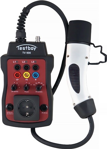 TESTBOY TV 900 Ladesäulenprüfadapter TV 900 für Typ-2 Ladesäulen L275xB120xH60mm