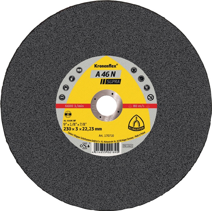 KLINGSPOR 170708 Trennscheibe A 46 N Supra D125x2,5mm gekröpft Aluminium Bohrung