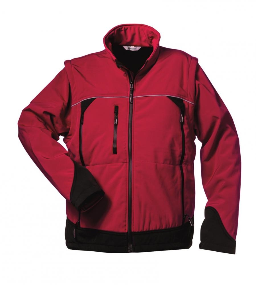 Gr .2XL (62/64) *OMEGA* SOFTSHELL-JACKE MIT ABNEHMBAREN ÄRMELN rot *OMEGA* SOFTS