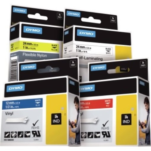 DYMO Schriftbandkassette Rhino ID1 18432 12mmx5,5m sw auf ge