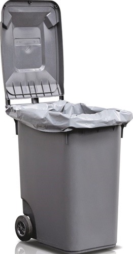 Kunststoffsack 120 l LD-PE grau 100 µm B500/450xL1250mm 100 Stück