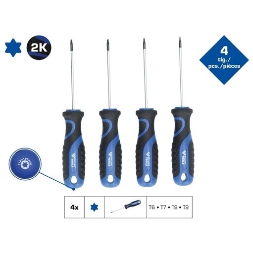 Brilliant Tools  BT034004 Schraubendreher-Satz, 4-tlg., TX Profil