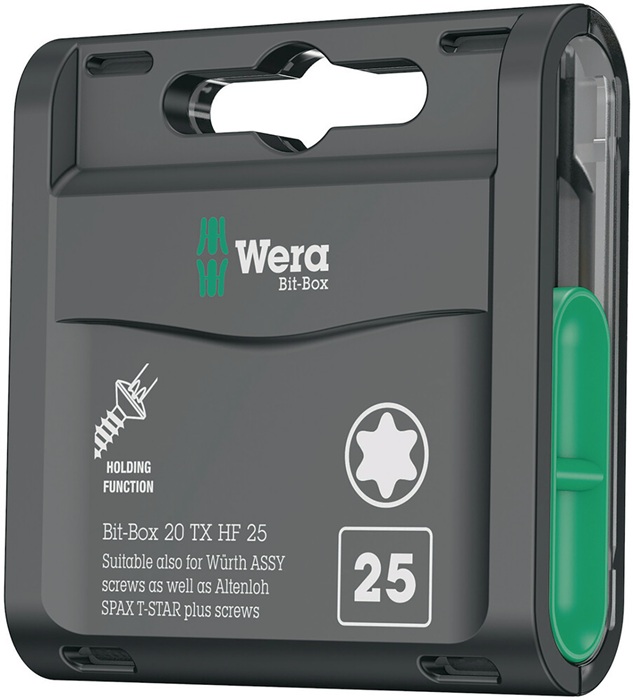 WERA 05057778001 Bitgroßpackung Bit-Box 20 TX HF T 25 Länge 25 mm