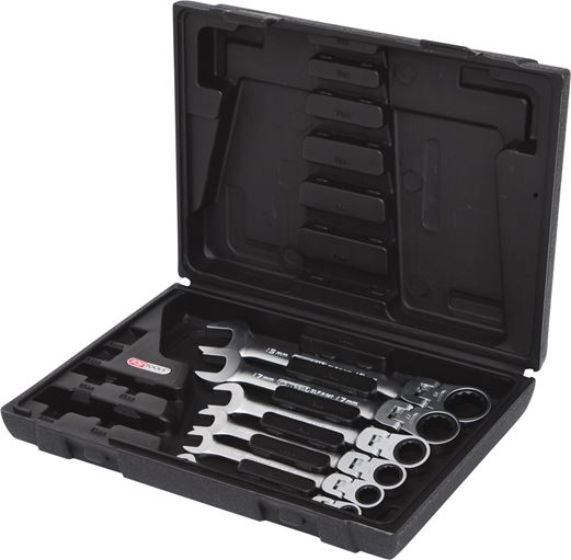 KS Tools 503.4859 GEARplus Gelenk-Ratschenringmaulschlüssel-Satz, 6-tlg.feststel
