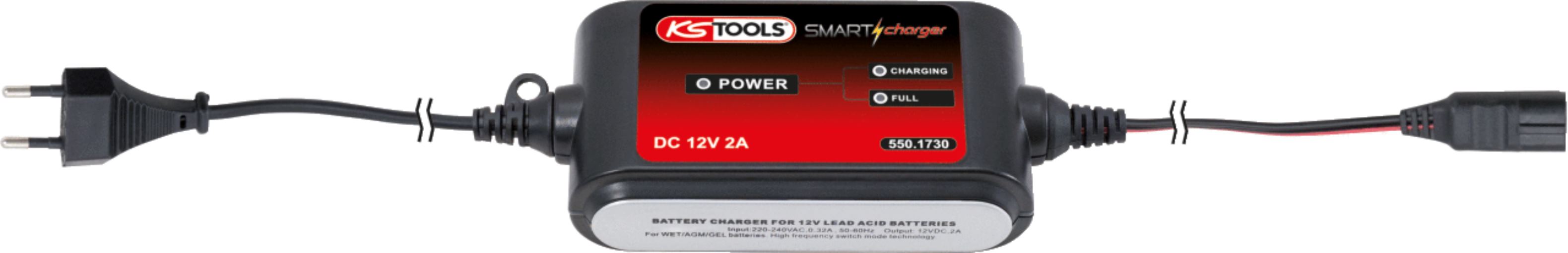 KS Tools 550.1730 12V SMARTcharger Hochfrequenz-Batterieladegerät 2A