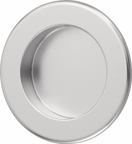 HERMETA 4555-01E Muschelgriff  Aluminium silberfarbig eloxiert rund  Einlass-Ø 5