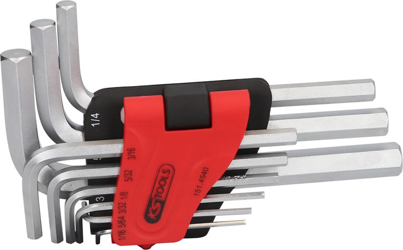 KS Tools 151.4540 Innensechskant-Winkelstiftschlüssel-Satz, im Klapphalter,9-t