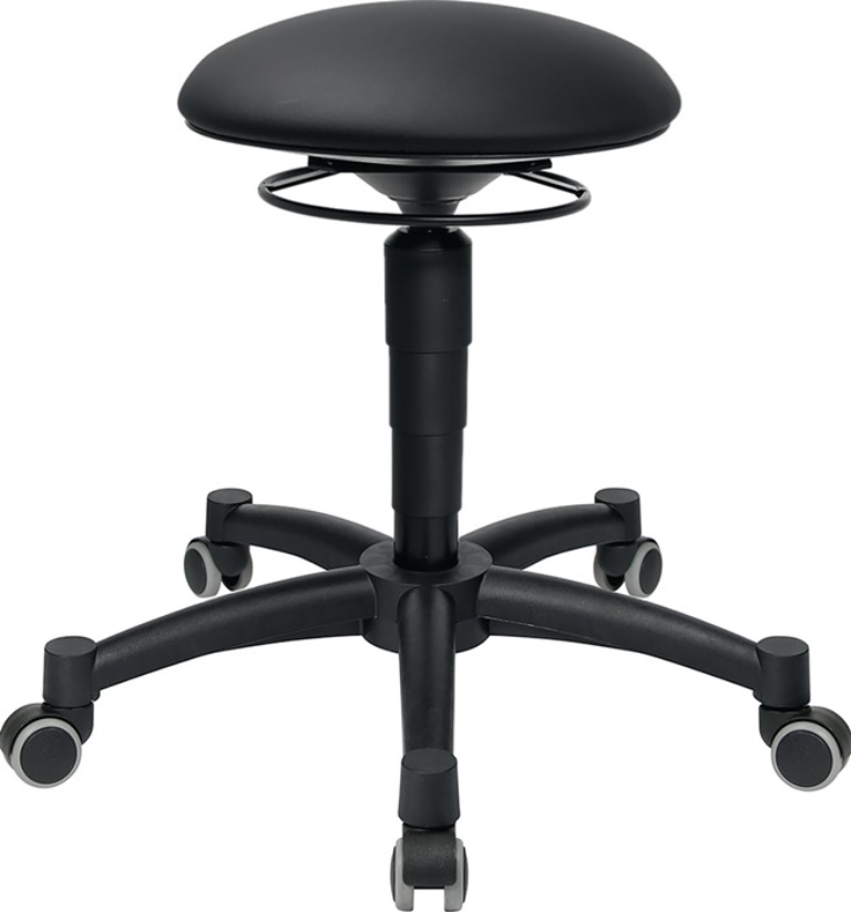 TOPSTAR BAL10D10H Drehhocker Body Balance mit Rollen Kunstlederpolster schwarz S