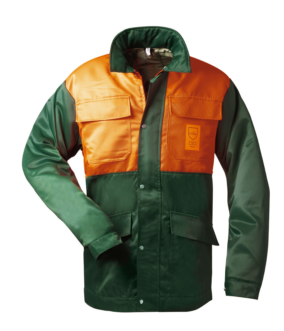 Gr .2XL (62/64) *BUCHE* SCHNITTSCHUTZJACKE GRÜN/ROT grün *BUCHE* Forest protecti