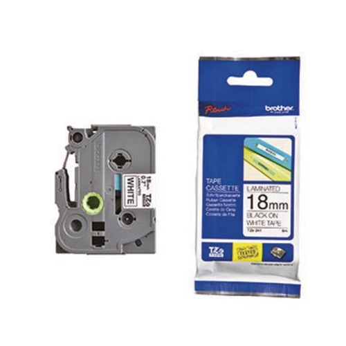P-touch Schriftbandkassette TZE241 18mmx8m laminiert sw auf ws