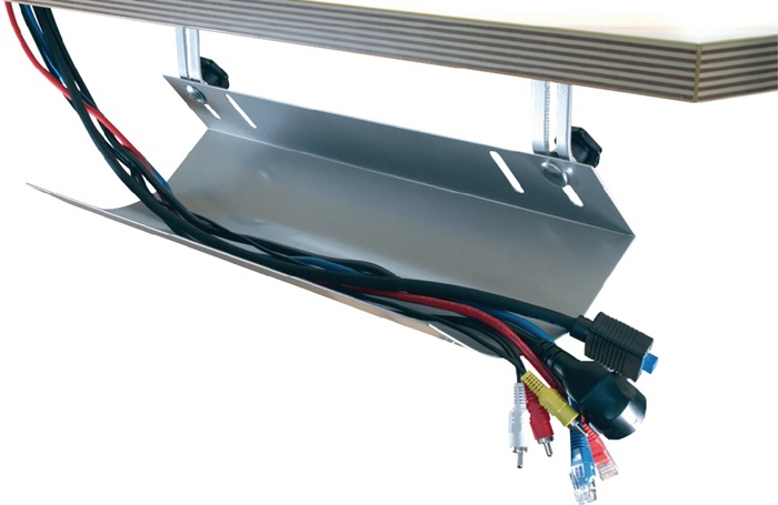1271-8 Kabelkanal B760xT185xH100mm silber passend für Schreibtisch