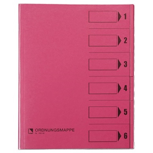 Bene Ordnungsmappe 083600RS DIN A4 6Fächer PVC rosa