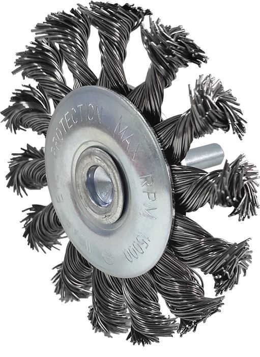 KS Tools 340.0039 Stahldrahtrundbürste 0,5mm, Ø 75mm, mit 12mm Aufspanndorn