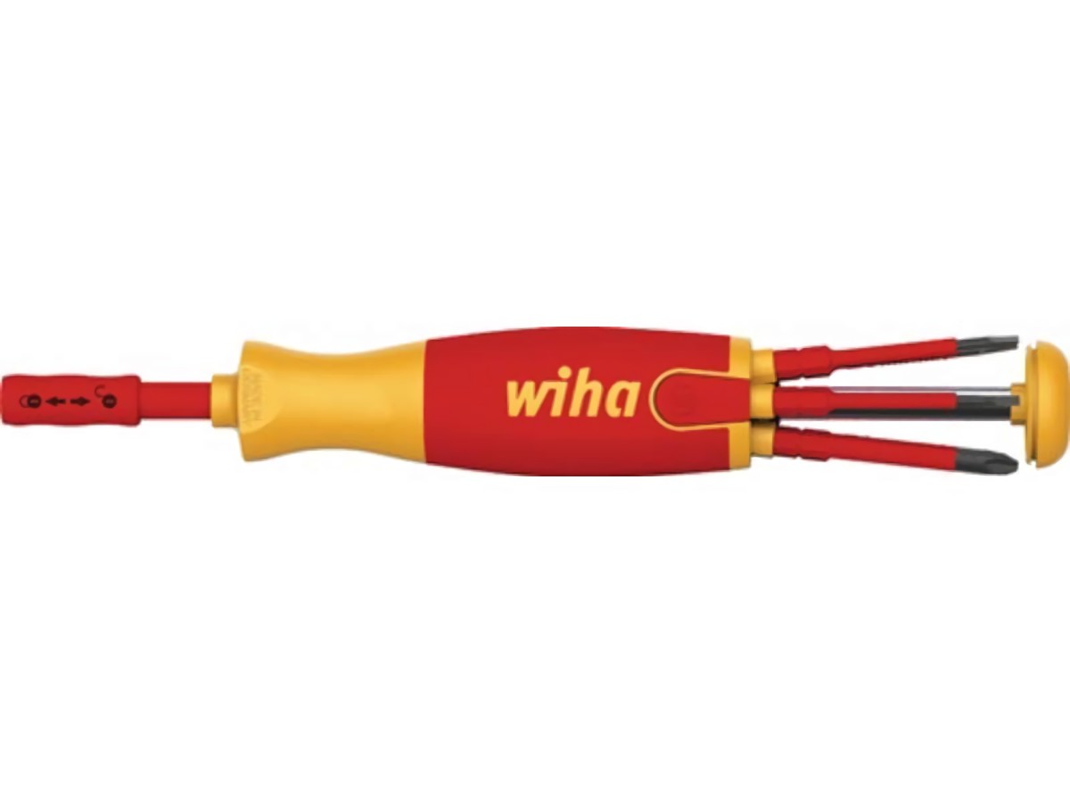 WIHA 38610 Magazinbithalter 38610 6-teilig Schlitz / PH VDE isoliert im Polybeut