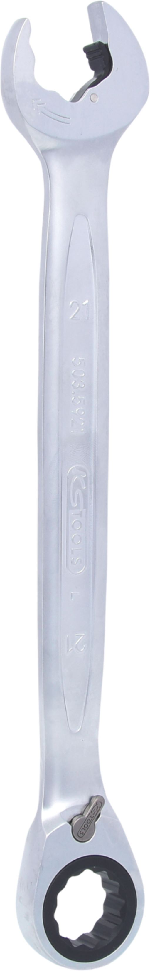 KS Tools 503.5921 DUO GEARplus Ringmaulschlüssel,Maul-Ratschenfunktion 21mm, ums