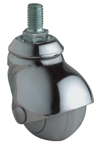 BS ROLLEN F50.040 Kugellenkrolle  Rad-Ø 40 mm Tragfähigkeit 30 kg M10 Gummi grau