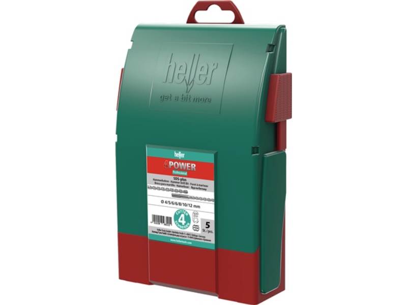 HELLER 29199 Hammerbohrer-Satz 4Power 7-teilig SDS-plus Kunststoffbox