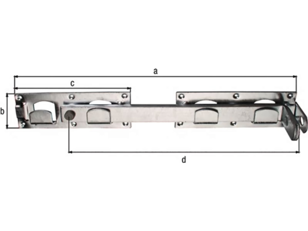 GAH 210137 Doppeltorüberwurf  links / rechts verwendbar 430x70x180x333mm Loch-D.