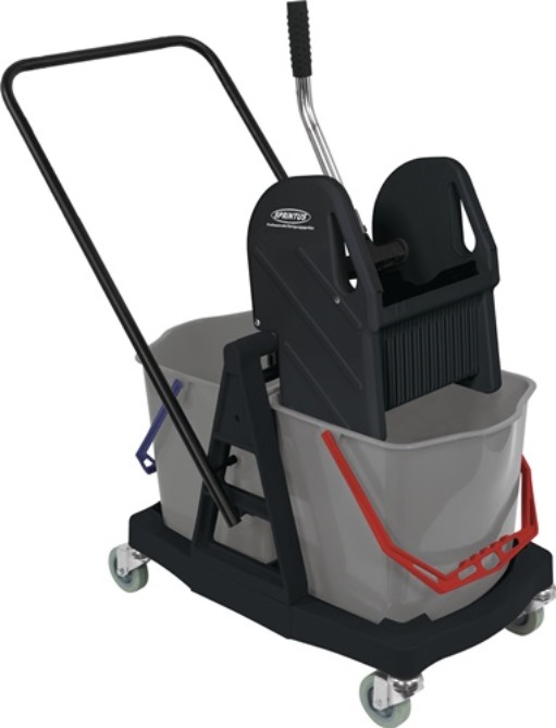 SPRINTUS 301001 Reinigungswagen  Eimer 2 x 17 l, Presse Kunststoff mit Metallsch