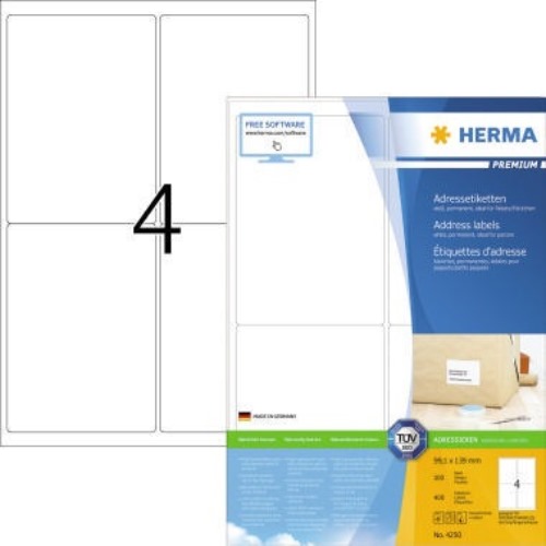Etikett 99,1x139,0mm SuperPrint 400Et 100Bl 4Et Bl LaserInkCopy