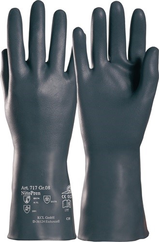 HONEYWELL 071710141E Chemikalienhandschuhe Nitopren 717 Größe 10 dunkelgrau EN 3