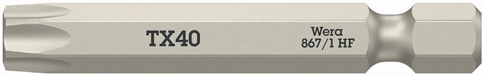 WERA 05060511001 Bit 867 TORX® HF 1/4 ? TX 40 Länge 50 mm ohne Farbleitsystem