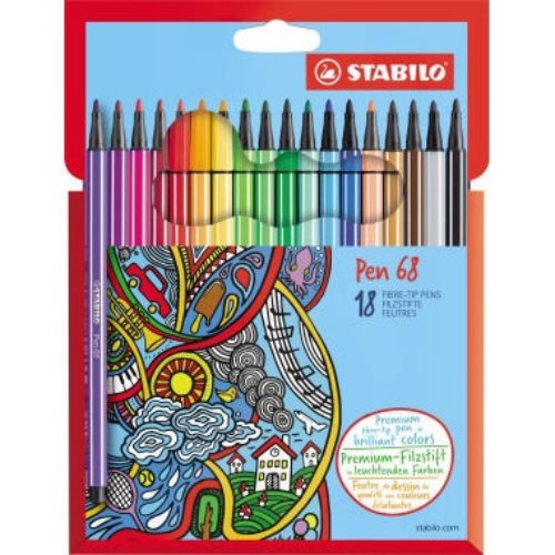 STABILO Fasermaler Pen 68 6818-7 1mm sortiert 18 St./Pack.