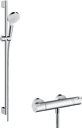HANSGROHE 27813400 Brauseset CROMETTA ECOSTAT 1001 CL COMBI weiß/chrom mit Braus