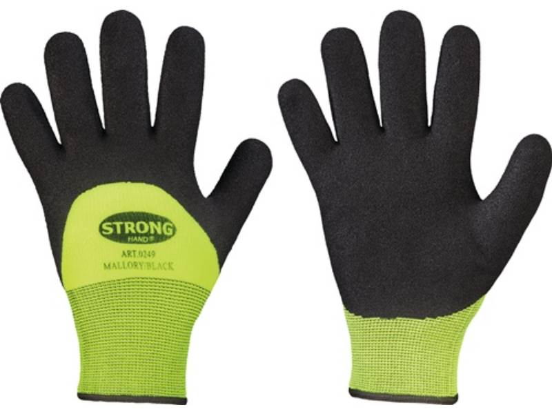STRONGHAND 0249-11 Kälteschutzhandschuhe Mallory/Black Größe 11 schwarz/gelb EN